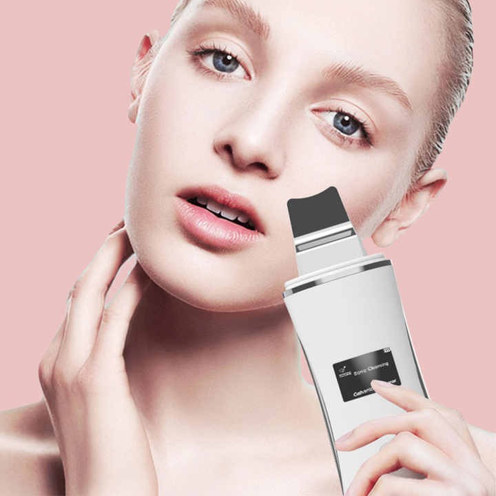 RB-010 ultrasonic skin scrubber facial ionic handheld facial skin peeling machine beauty peeler microwave cleaner device